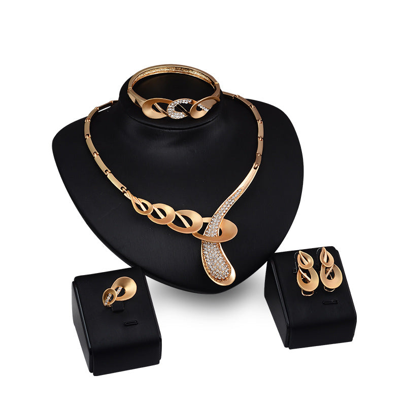 Personalized Four-piece Alloy Necklace And Earrings
