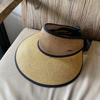 Ladies Summer Shade Sunscreen Foldable Straw Hat