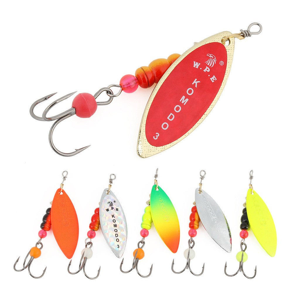 Fishing Lure Hooks Bait Rotating Glitter Brass Spinner Connecting Rod High Carbon Steel Hook fishing lure Ms. Leah's Place
