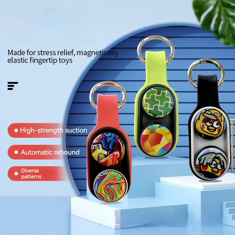 New Finger Decompression Toy Pop Puck Fidget Toys Hand Spinner Magnet Toys Colorful Decompression Toys For Adults Kids Gifts Key Chain