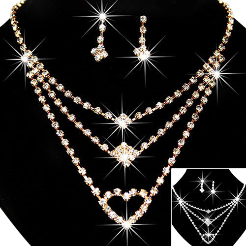 Fashion Layered Necklace And Earrings Set