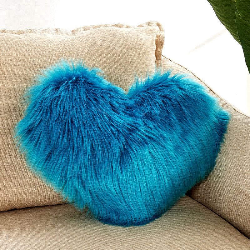 Simple Plush Love Pillow Cushion Cover Can Be Washed