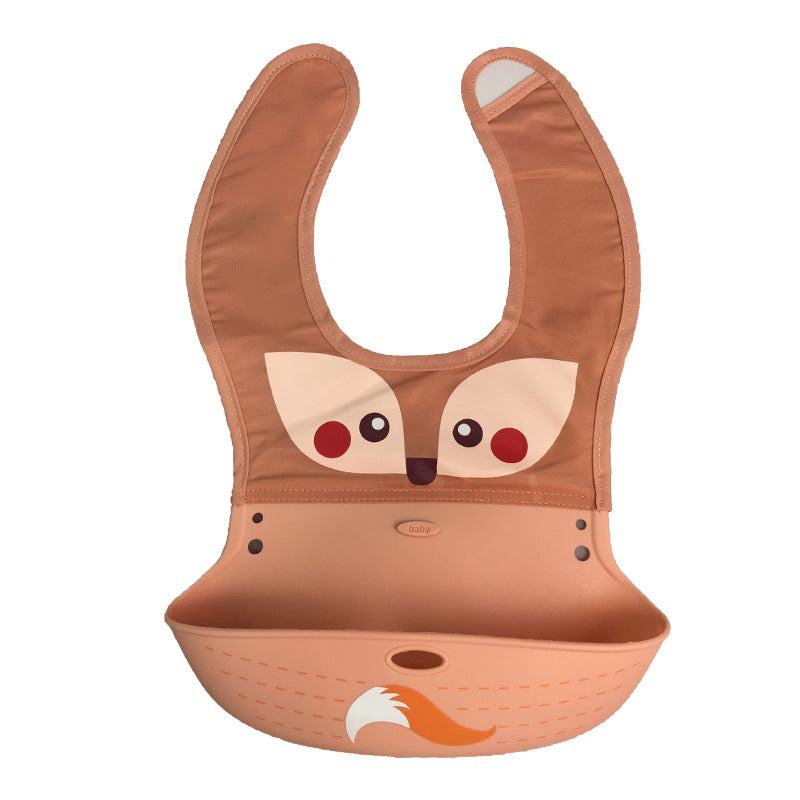 Cartoon silicone baby bib