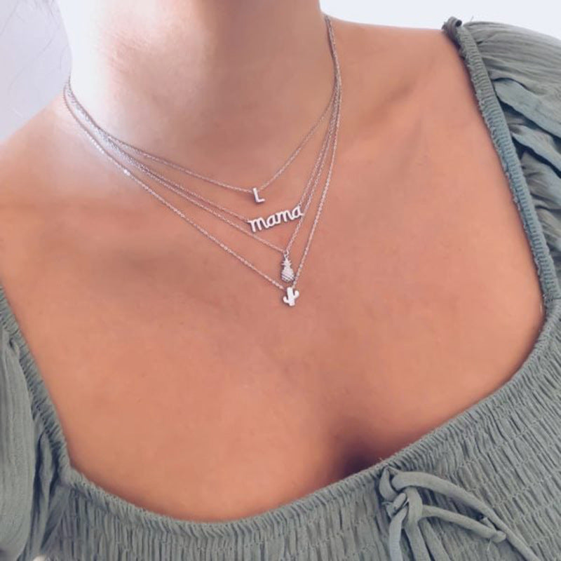 Fashion 26 Initial Letter Necklace Women's Clothing Pendant