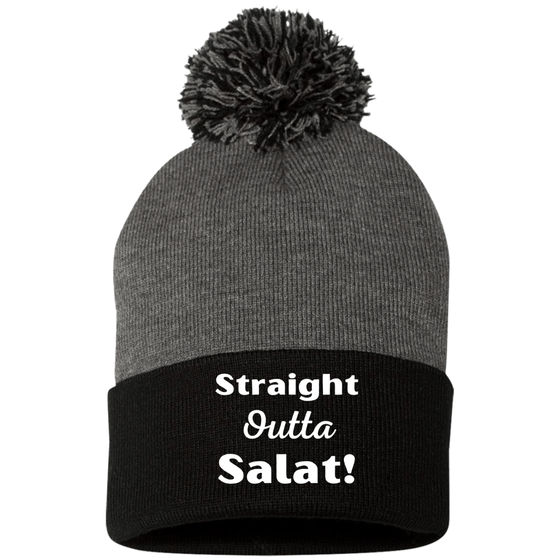 STRAIGHT OUTTA SALAT! Embroidered Pom Pom Knit Cap (MORE COLOR OPTIONS)