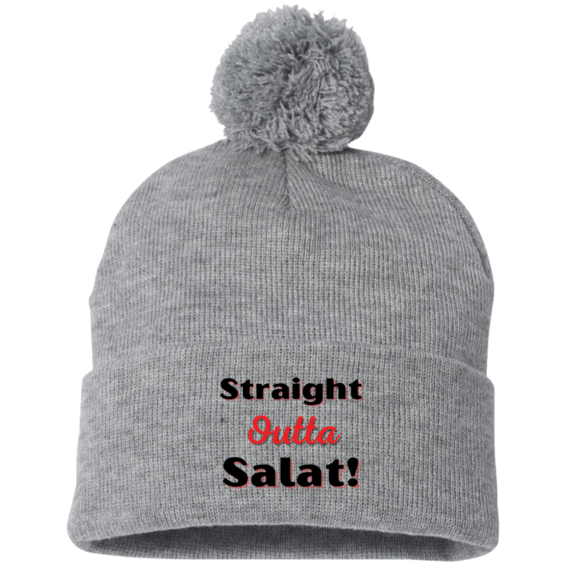 STRAIGHT OUTTA SALAT! Embroidered Pom Pom Knit Cap (MORE COLOR OPTIONS)