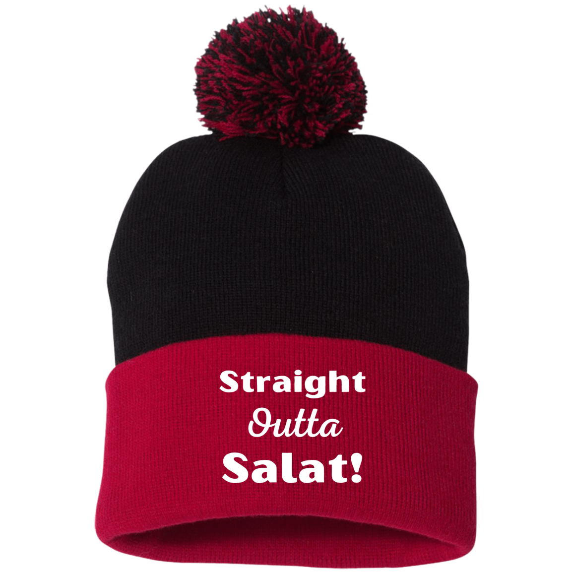 STRAIGHT OUTTA SALAT! Embroidered Pom Pom Knit Cap (MORE COLOR OPTIONS)
