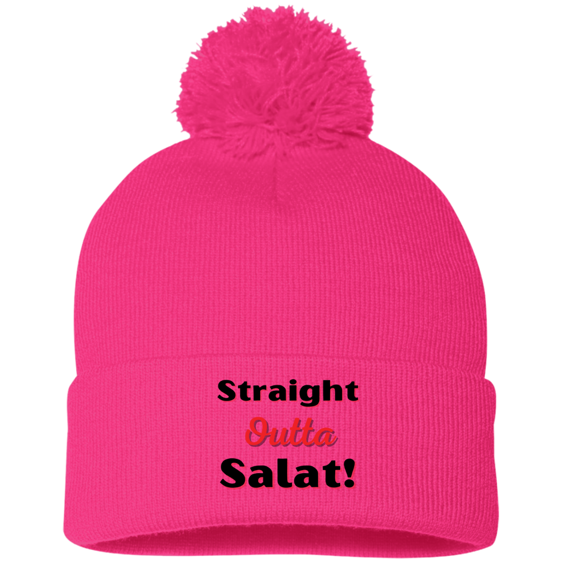 STRAIGHT OUTTA SALAT! Embroidered Pom Pom Knit Cap (MORE COLOR OPTIONS)