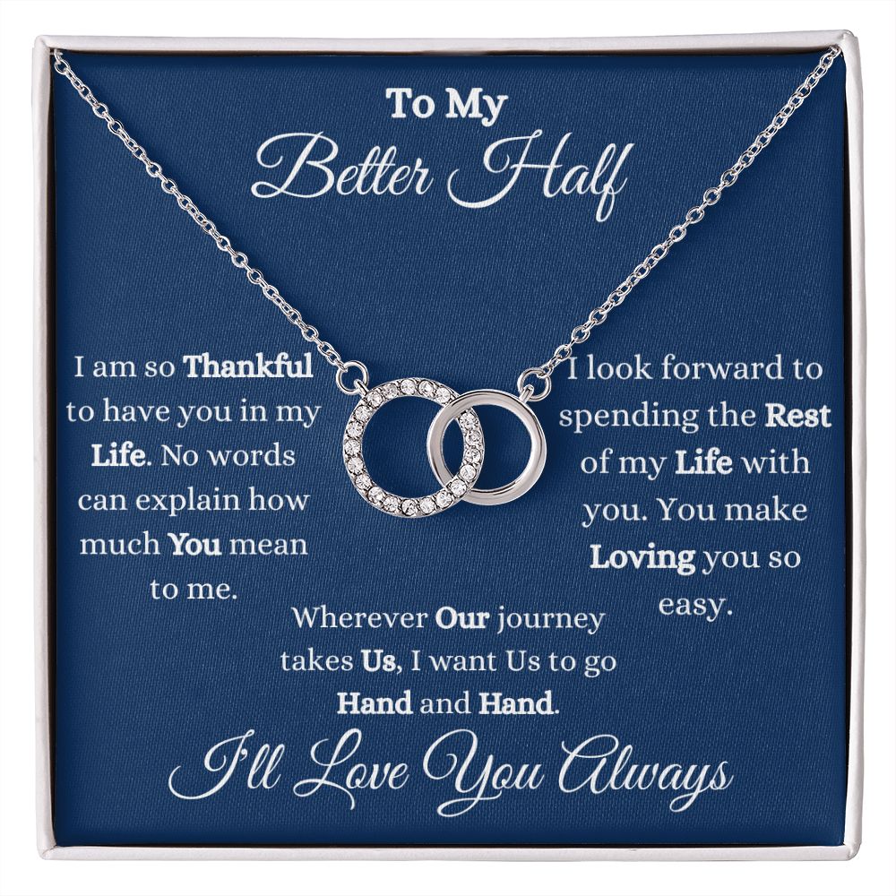 TO MY BETTER HALF - PERFECT PAIR NECKLACE - (BLUE)