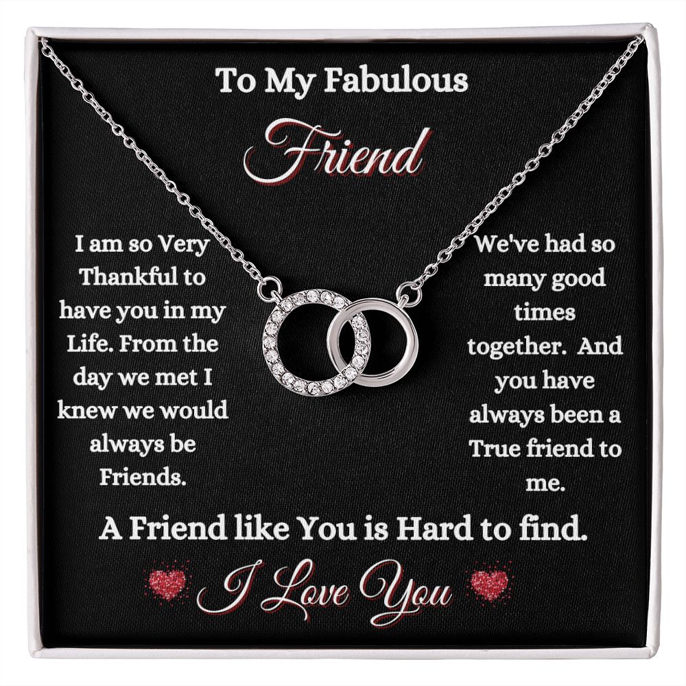 FRIEND - TO MY FABULOUS FRIEND - PERFECT PAIR NECKLACE (BLK)