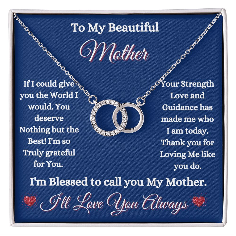 MOTHER - TO MY BEAUTIFUL MOTHER - PERFECT PAIR NECKLACE (BLUE)