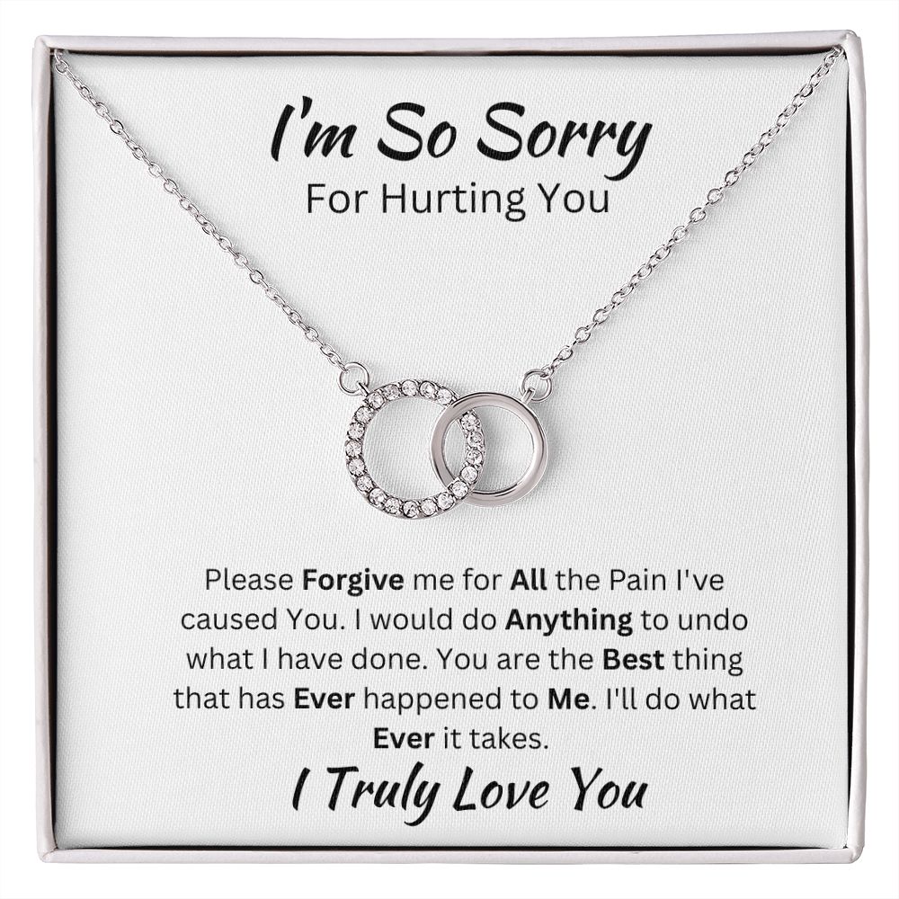 I'M SO SORRY FOR HURTING YOU - PERFECT PAIR NECKLACE - (WHITE)
