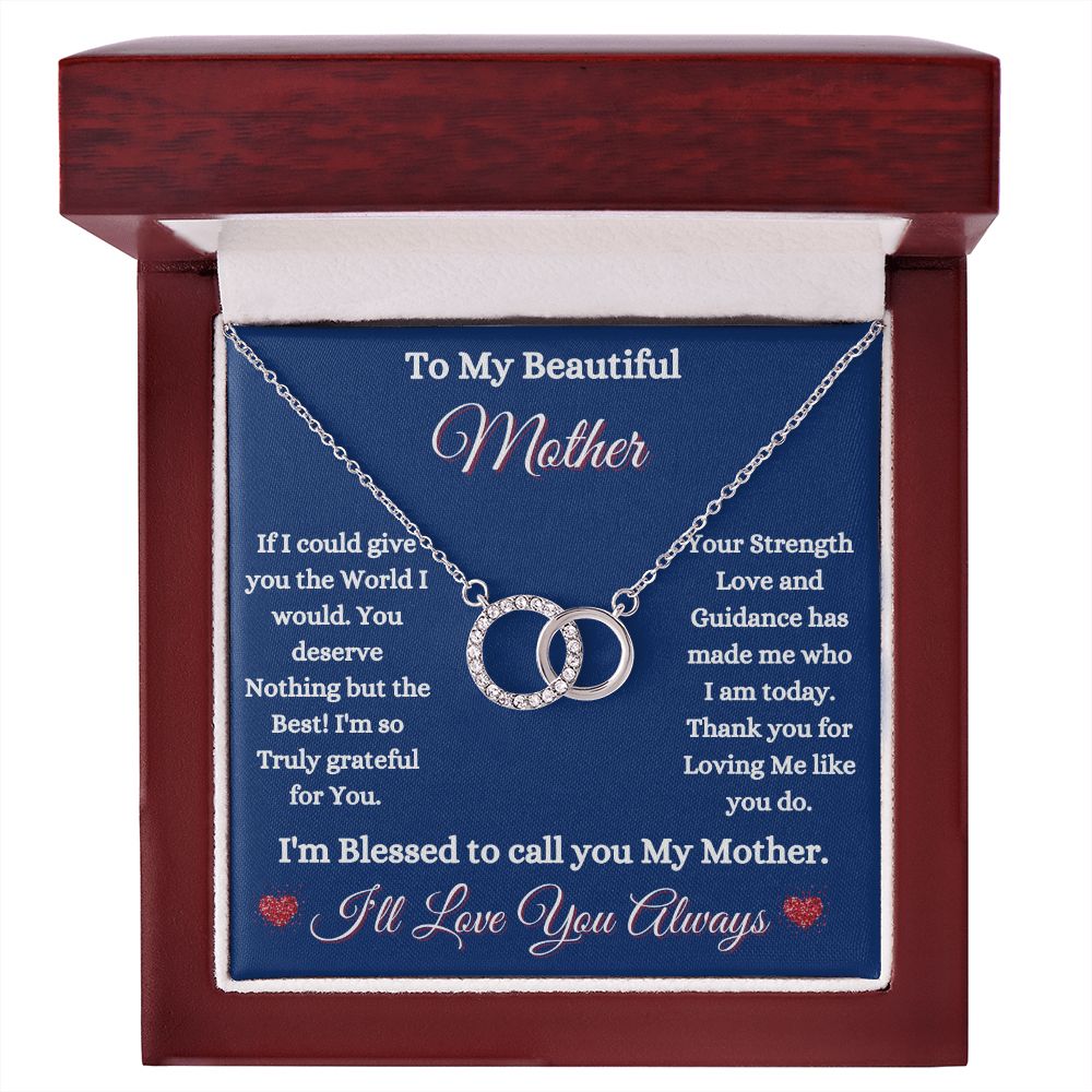MOTHER - TO MY BEAUTIFUL MOTHER - PERFECT PAIR NECKLACE (BLUE)