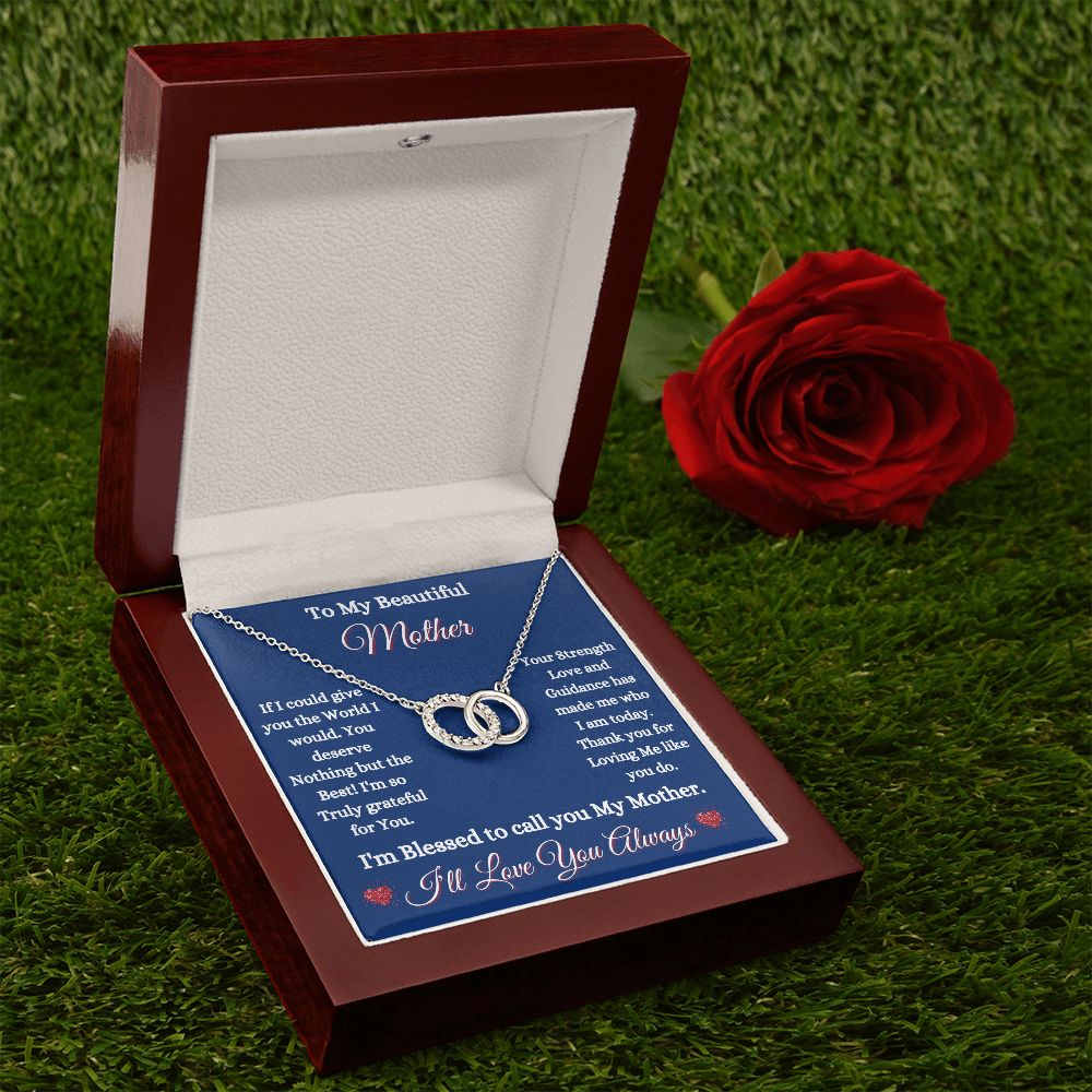 MOTHER - TO MY BEAUTIFUL MOTHER - PERFECT PAIR NECKLACE (BLUE)