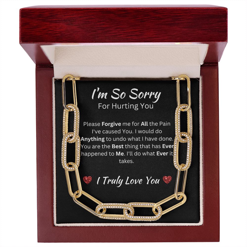 I'M SO SORRY - FOREVER LINKED UNISEX NECKLACE - (BLK)