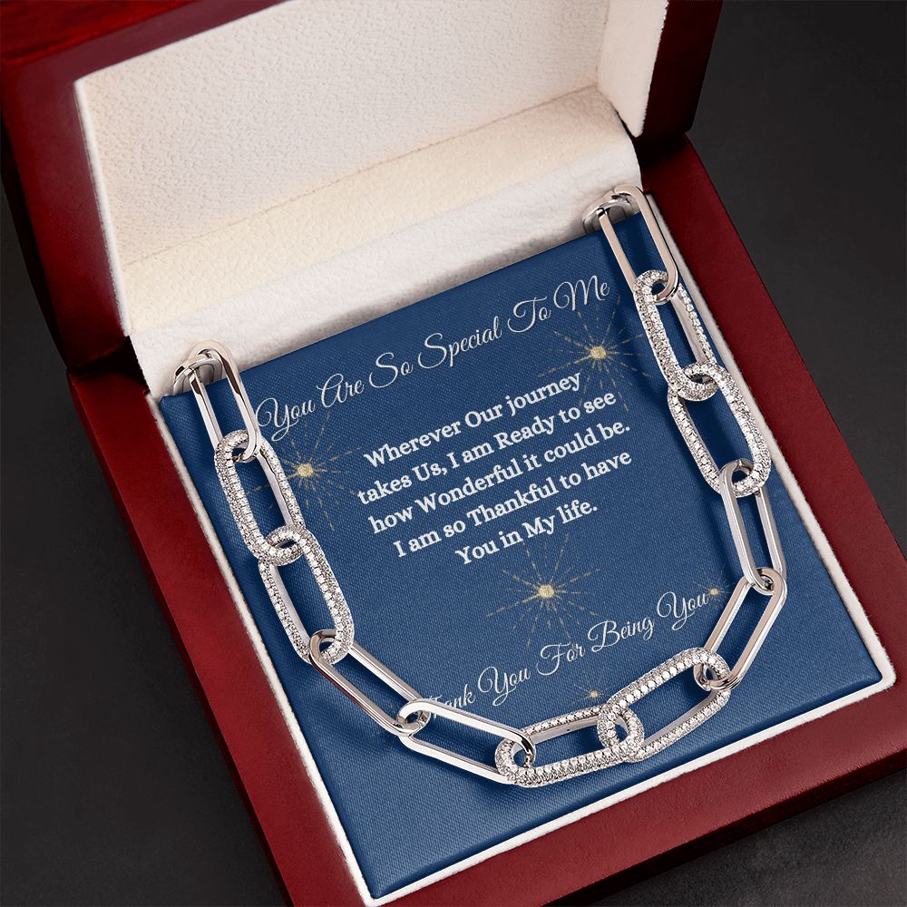 YOU ARE SO SPECIAL TO ME - UNISEX - FOREVER LINK NECKLACE - (BLUE)