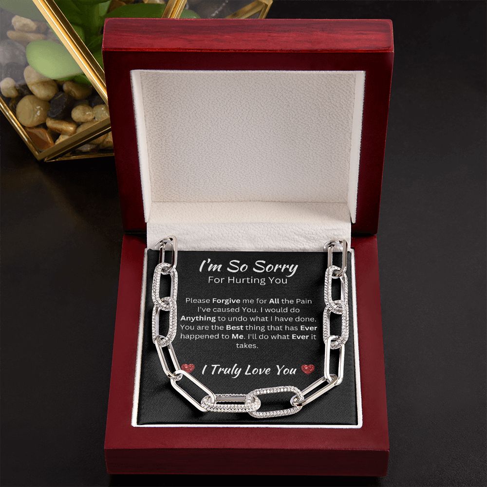 I'M SO SORRY - FOREVER LINKED UNISEX NECKLACE - (BLK)