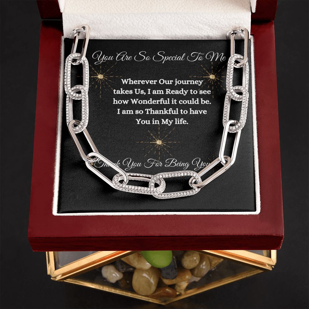 YOU ARE SO SPECIAL TO ME - UNISEX - FOREVER LINK NECKLACE - (BLK)