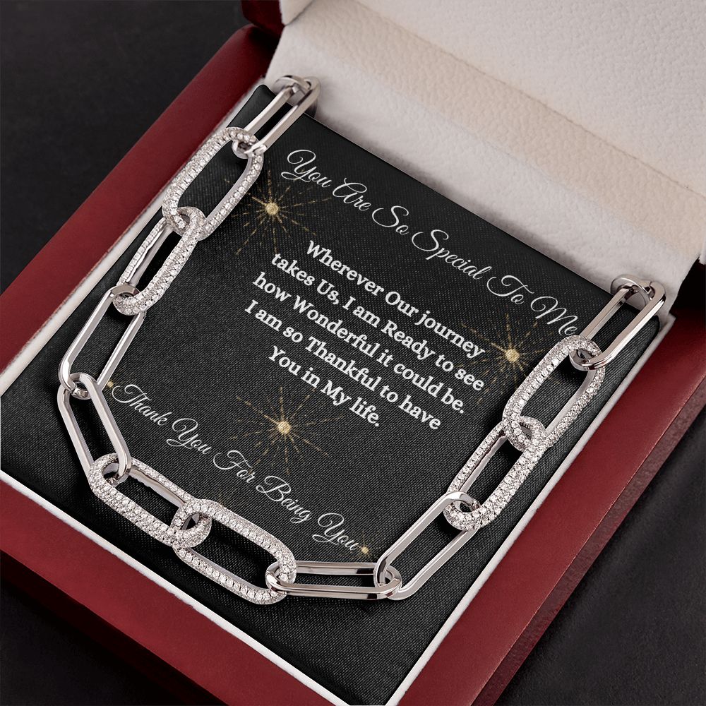 YOU ARE SO SPECIAL TO ME - UNISEX - FOREVER LINK NECKLACE - (BLK)