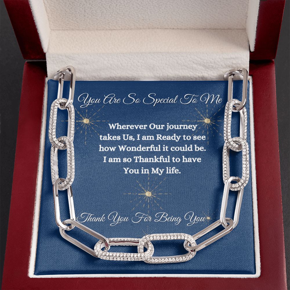 YOU ARE SO SPECIAL TO ME - UNISEX - FOREVER LINK NECKLACE - (BLUE)