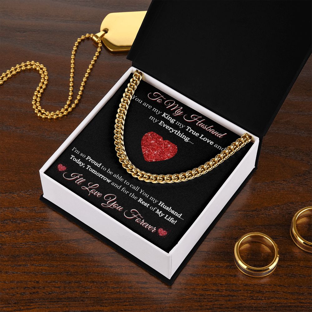 HUSBAND - TO MY HUSBAND - CUBAN LINK CHAIN - (BLK)