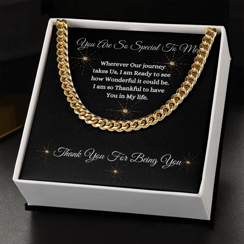YOU ARE SO SPECIAL TO ME - UNISEX - CUBAN LINK CHAIN - (BLK)