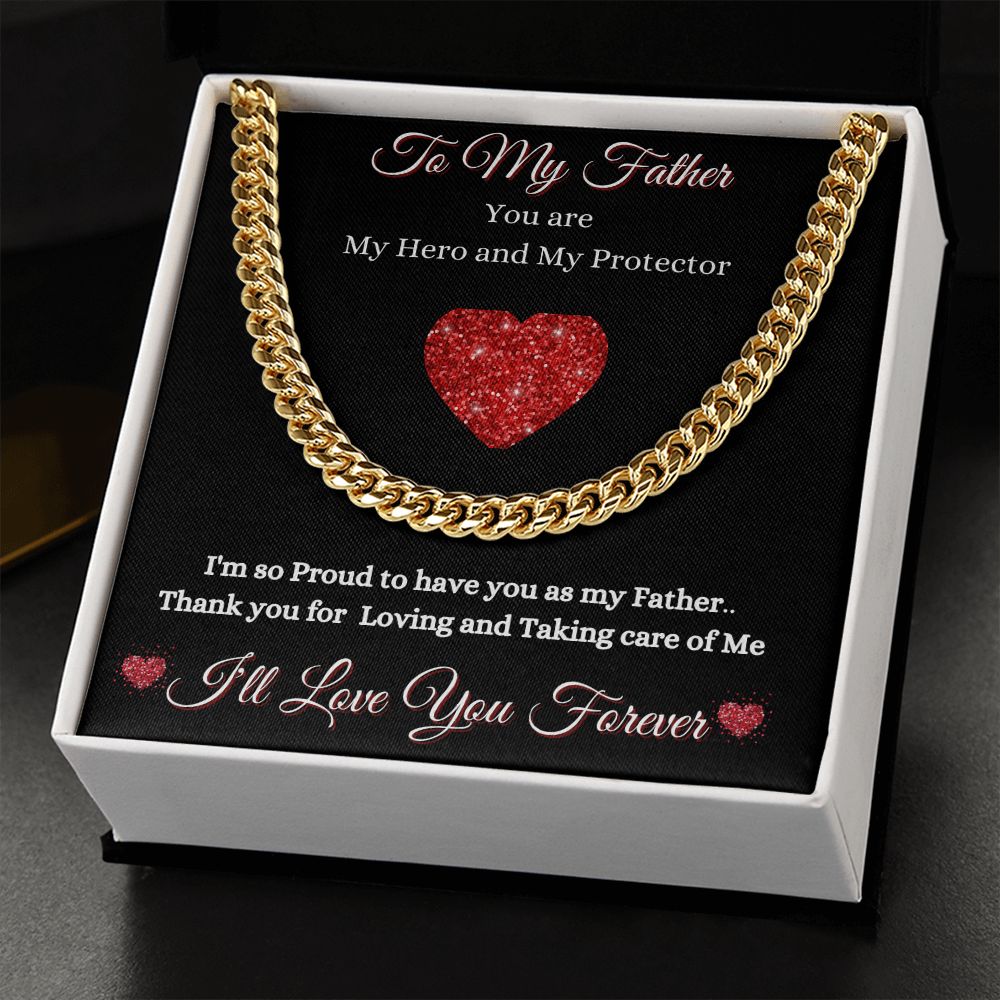 FATHER - TO MY FATHER - CUBAN LINK CHAIN - (BLK)
