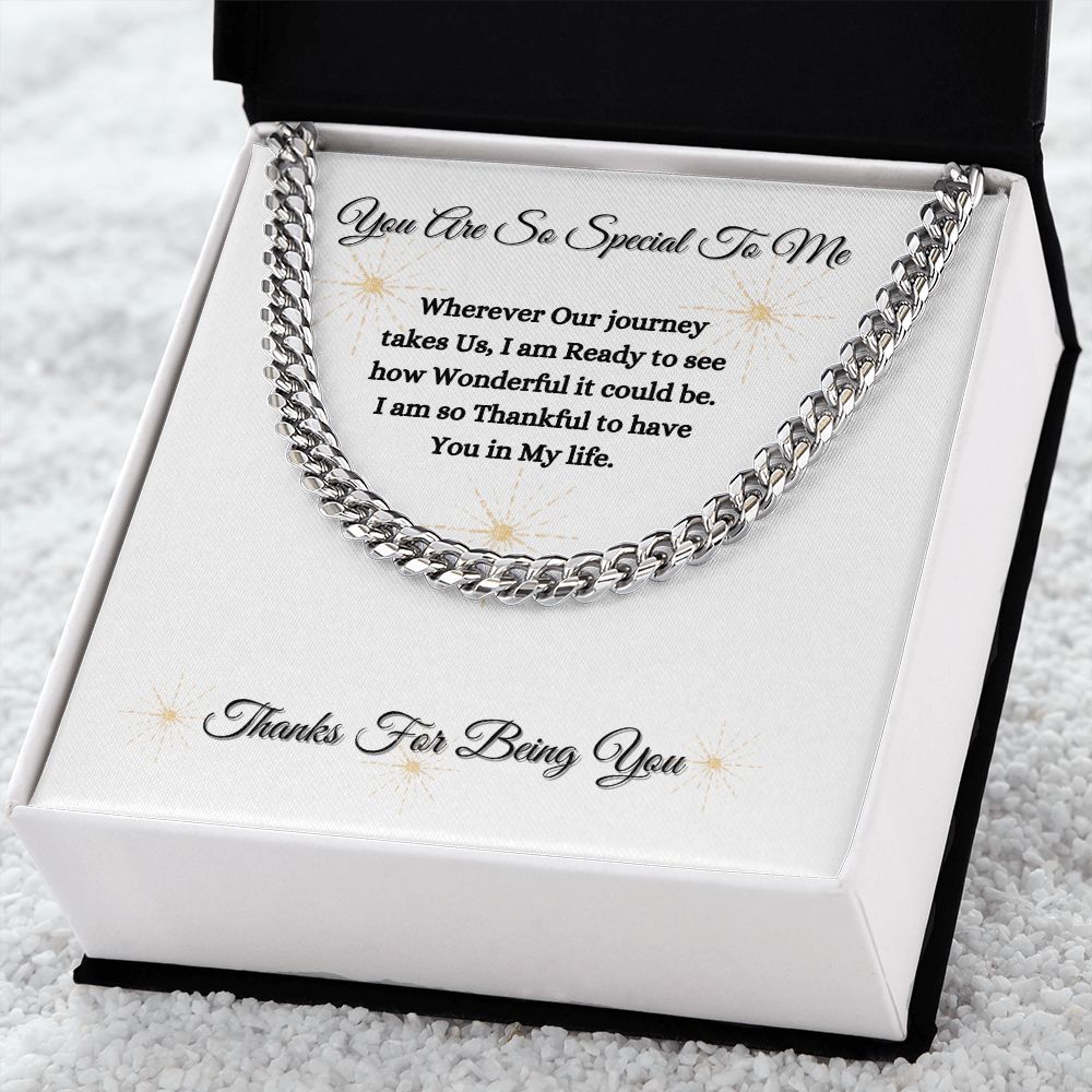 YOU ARE SO SPECIAL TO ME - CUBAN LINK UNISEX CHAIN - (WHT)