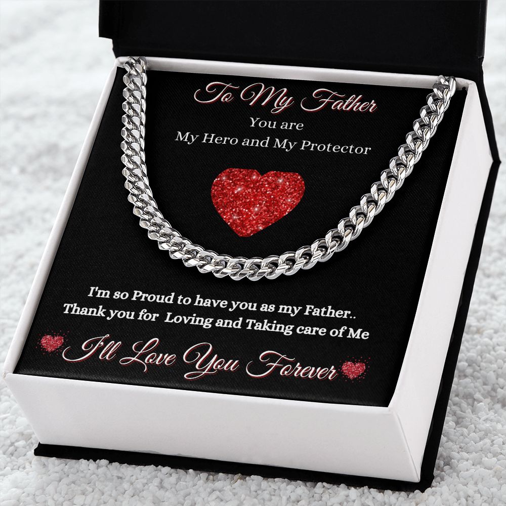 FATHER - TO MY FATHER - CUBAN LINK CHAIN - (BLK)