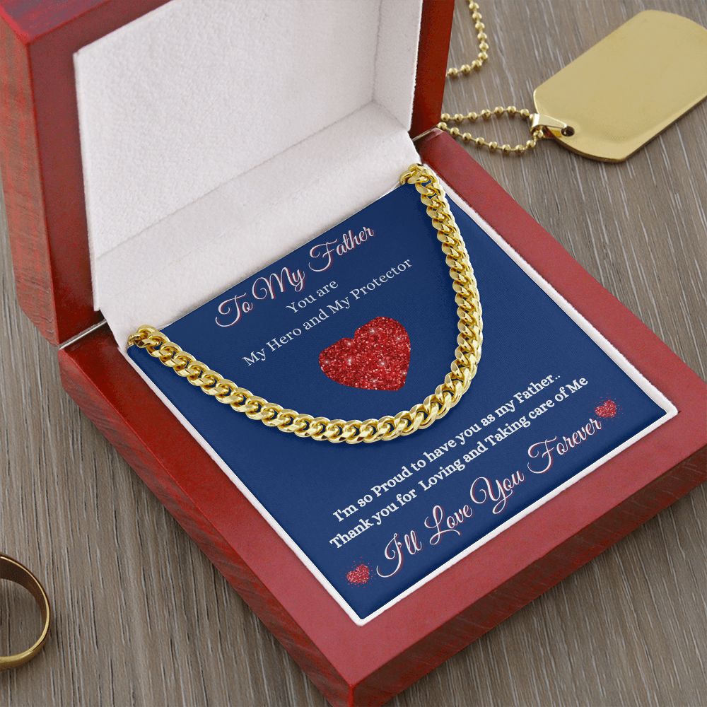 FATHER - TO MY FATHER - CUBAN LINK CHAIN - (BLUE)