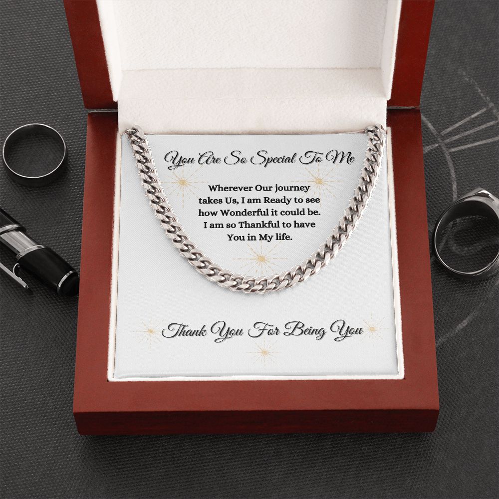 YOU ARE SO SPECIAL TO ME - UNISEX - CUBAN LINK CHAIN - (WHITE)