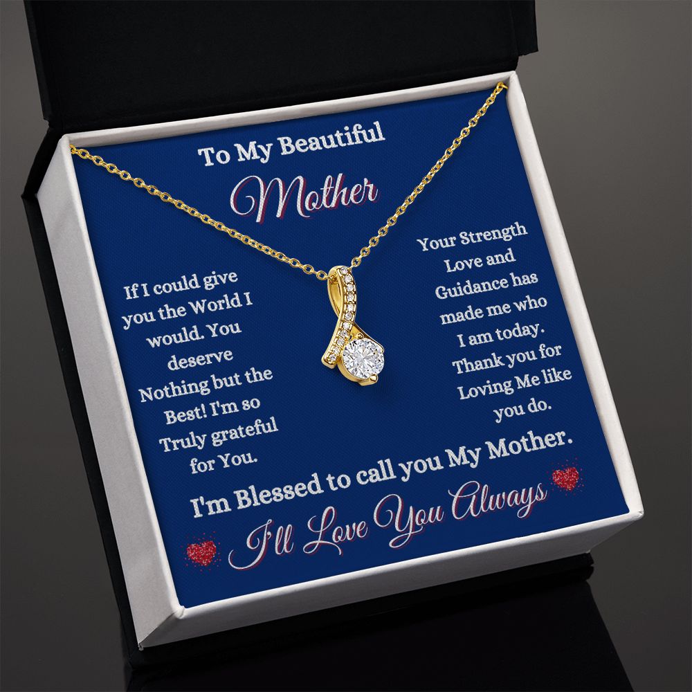 MOTHER - TO MY BEAUTIFUL MOTHER - ALLURING BEAUTY NECKLACE (BLUE)