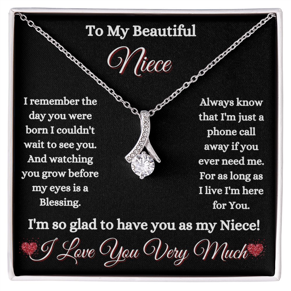 NIECE - TO MY BEAUTIFUL NIECE - ALLURING BEAUTY NECKLACE - (BLK)