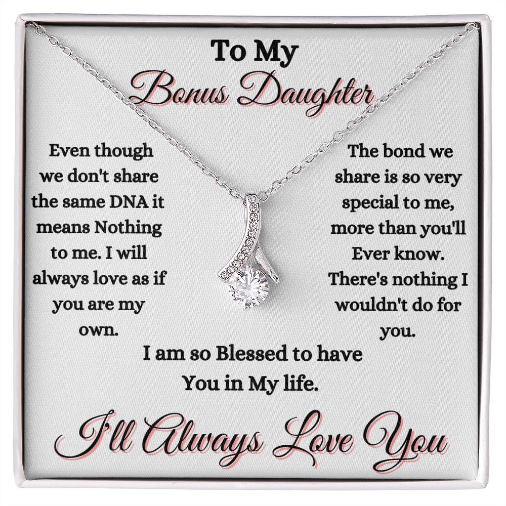 DAUGHTER - TO MY BONUS DAUGHTER - ALLURING BEAUTY NECKLACE - (WHITE)