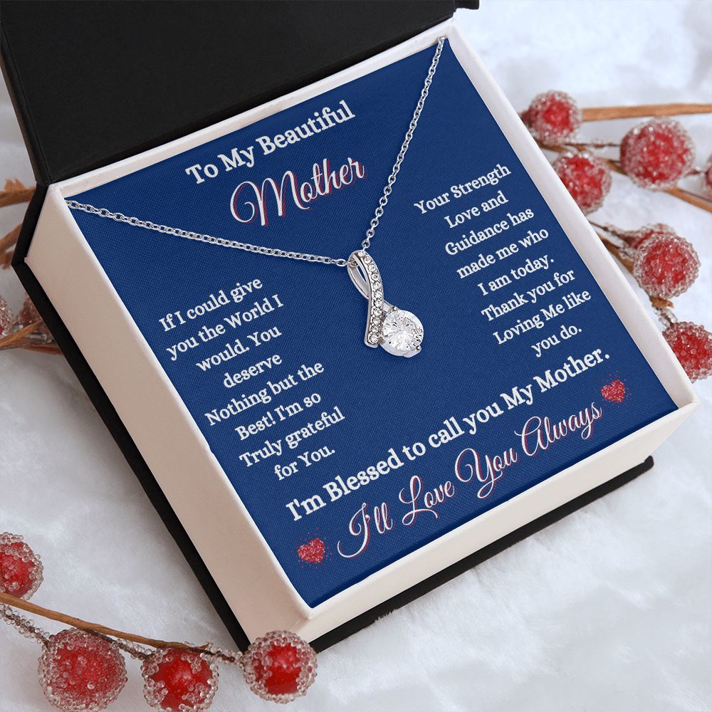 MOTHER - TO MY BEAUTIFUL MOTHER - ALLURING BEAUTY NECKLACE (BLUE)