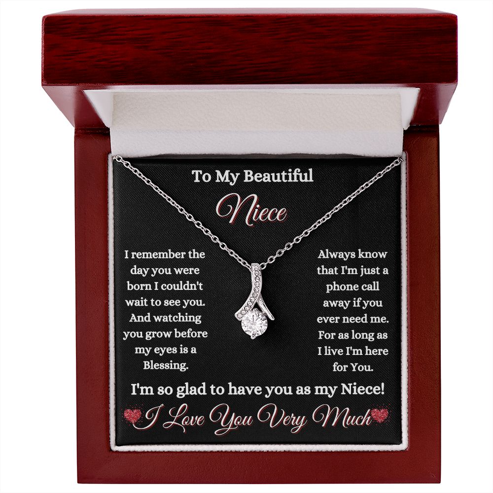 NIECE - TO MY BEAUTIFUL NIECE - ALLURING BEAUTY NECKLACE - (BLK)