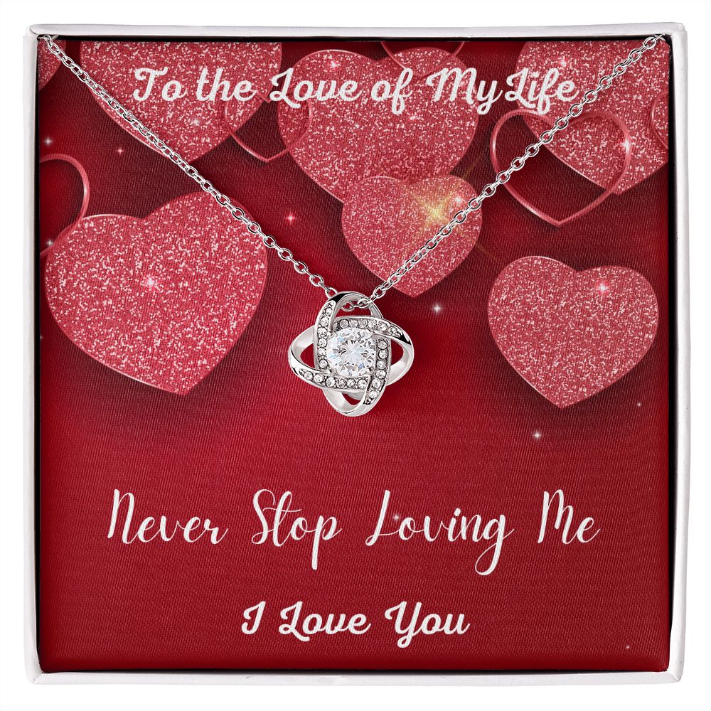 Love of My Life - Love Knot Necklace (Red)