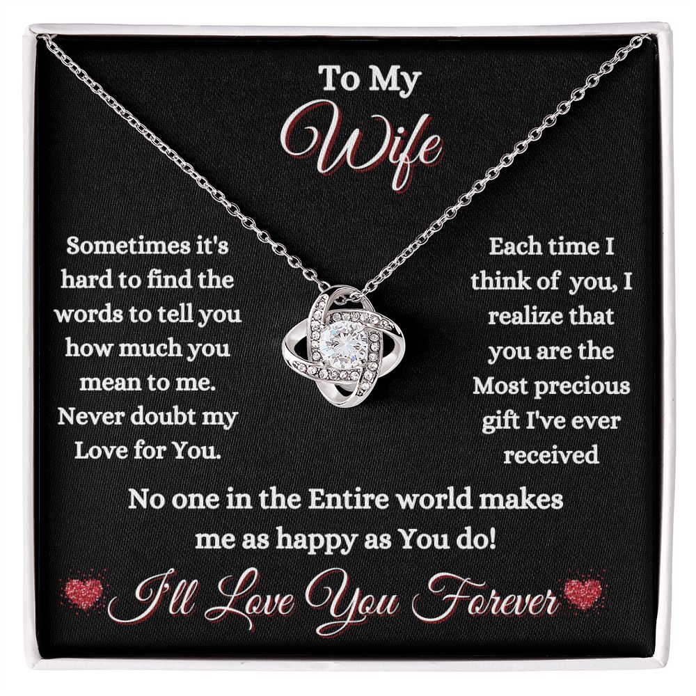 WIFE - TO MY WIFE - LOVE KNOT NECKLACE (BLK)