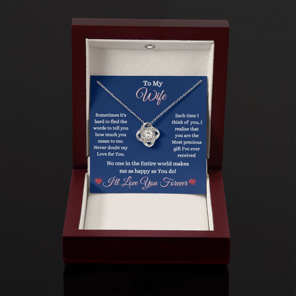WIFE - TO MY WIFE - LOVE KNOT NECKLACE (BLUE)