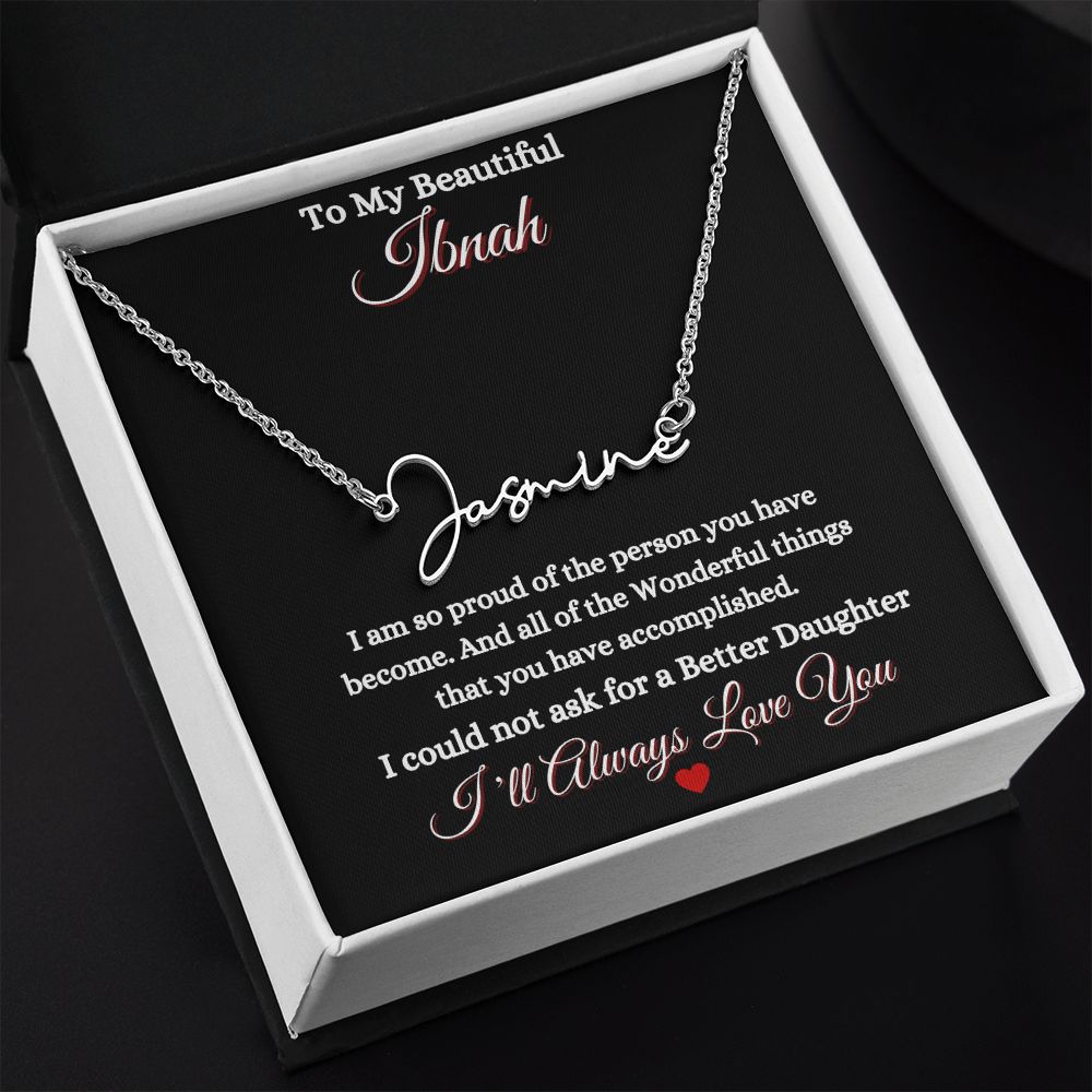 IBNAH/DAUGHTER - SIGNATURE STYLE NAME NECKLACE - BLACK