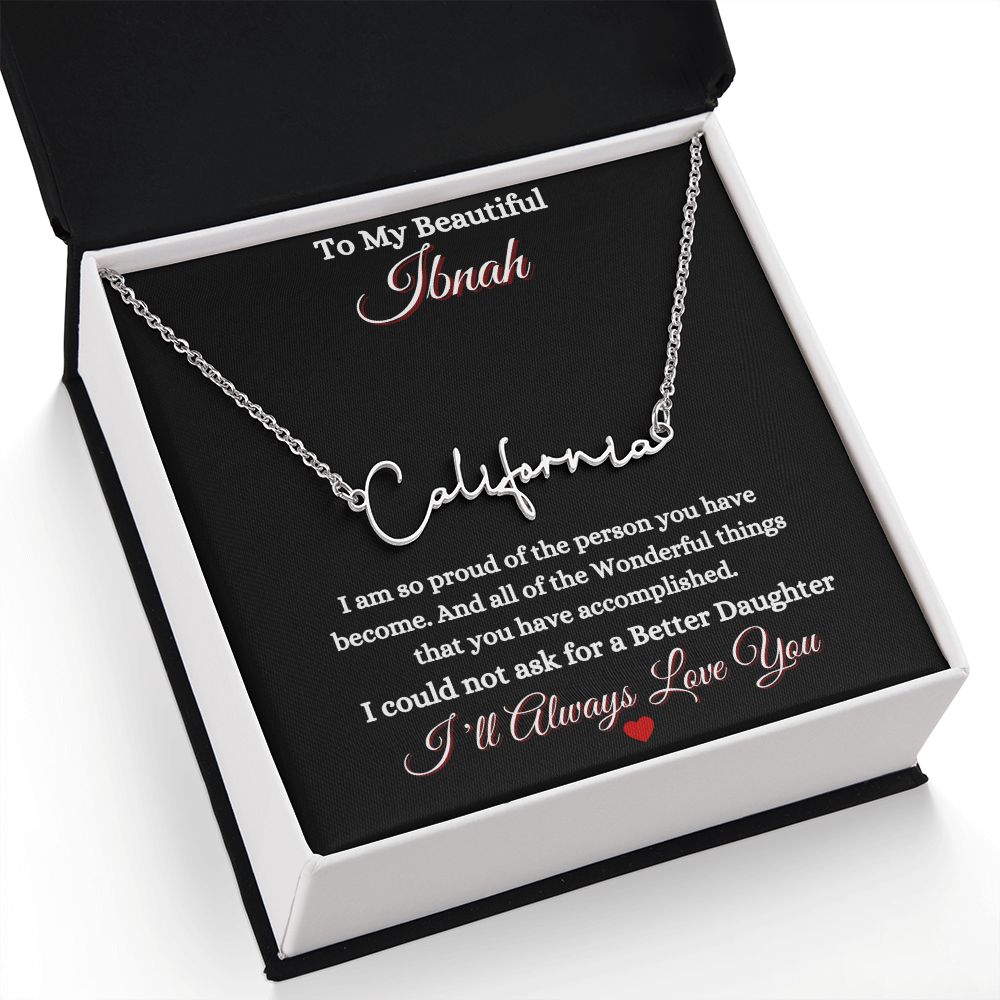 IBNAH/DAUGHTER - SIGNATURE STYLE NAME NECKLACE - BLACK