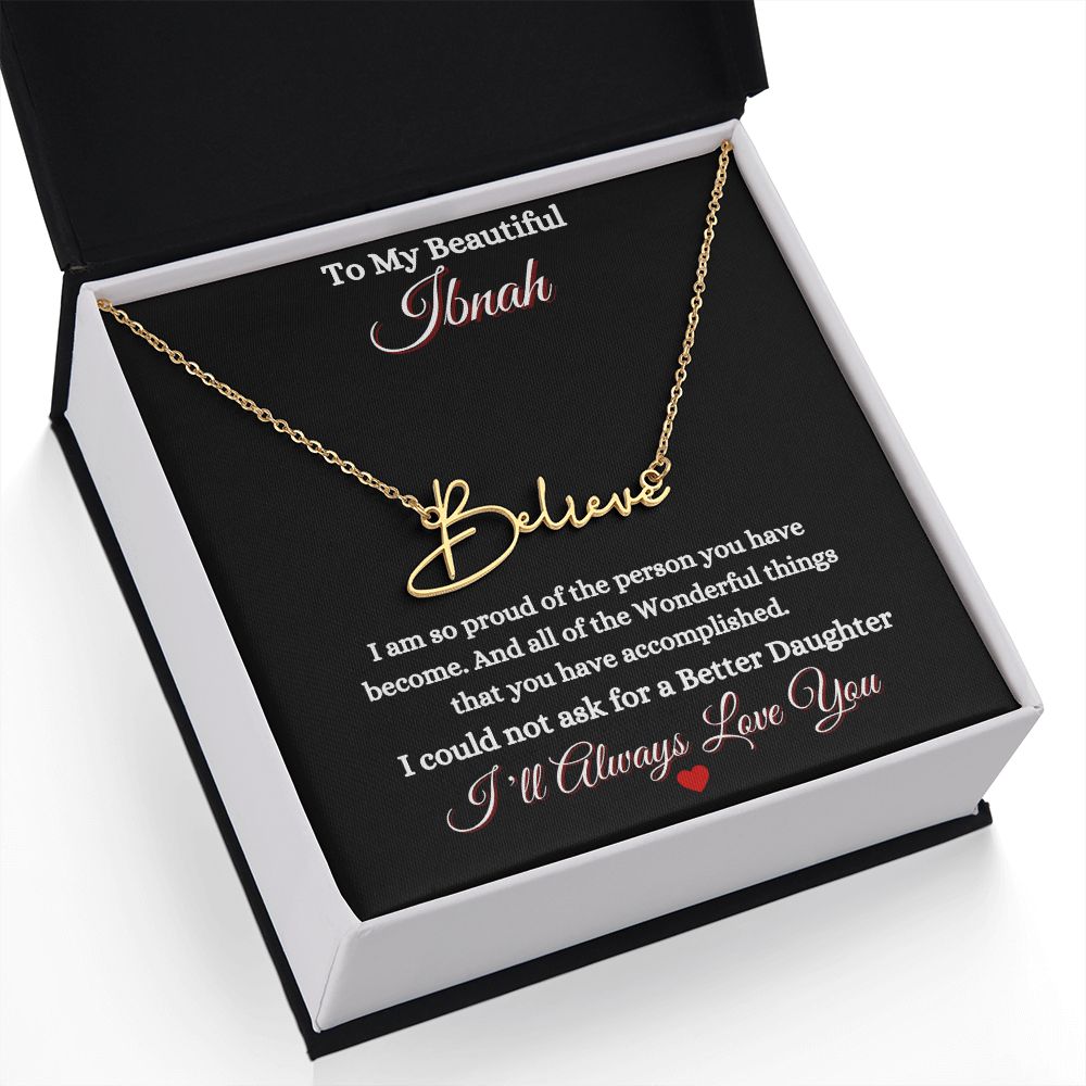 IBNAH/DAUGHTER - SIGNATURE STYLE NAME NECKLACE - BLACK