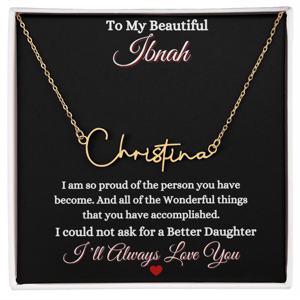 IBNAH/DAUGHTER - SIGNATURE STYLE NAME NECKLACE - BLACK