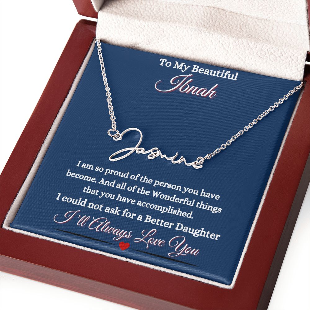 IBNAH/DAUGHTER - SIGNATURE STYLE NAME NECKLACE - BLUE