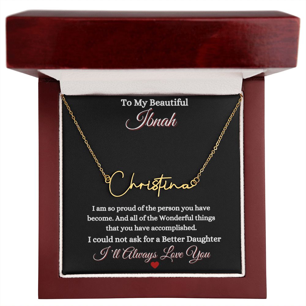 IBNAH/DAUGHTER - SIGNATURE STYLE NAME NECKLACE - BLACK