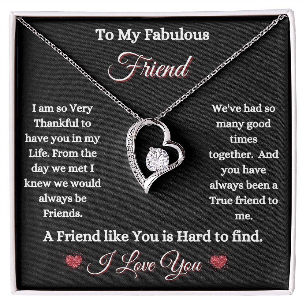 FRIEND - TO MY FABULOUS FRIEND - FOREVER LOVE NECKLACE (BLK)