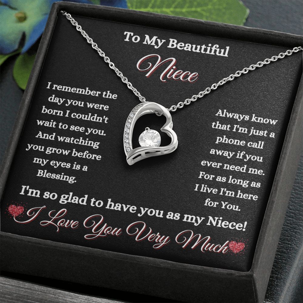 NIECE - - TO MY BEAUTIFUL NIECE - FOREVER LOVE NECKLACE (BLK)