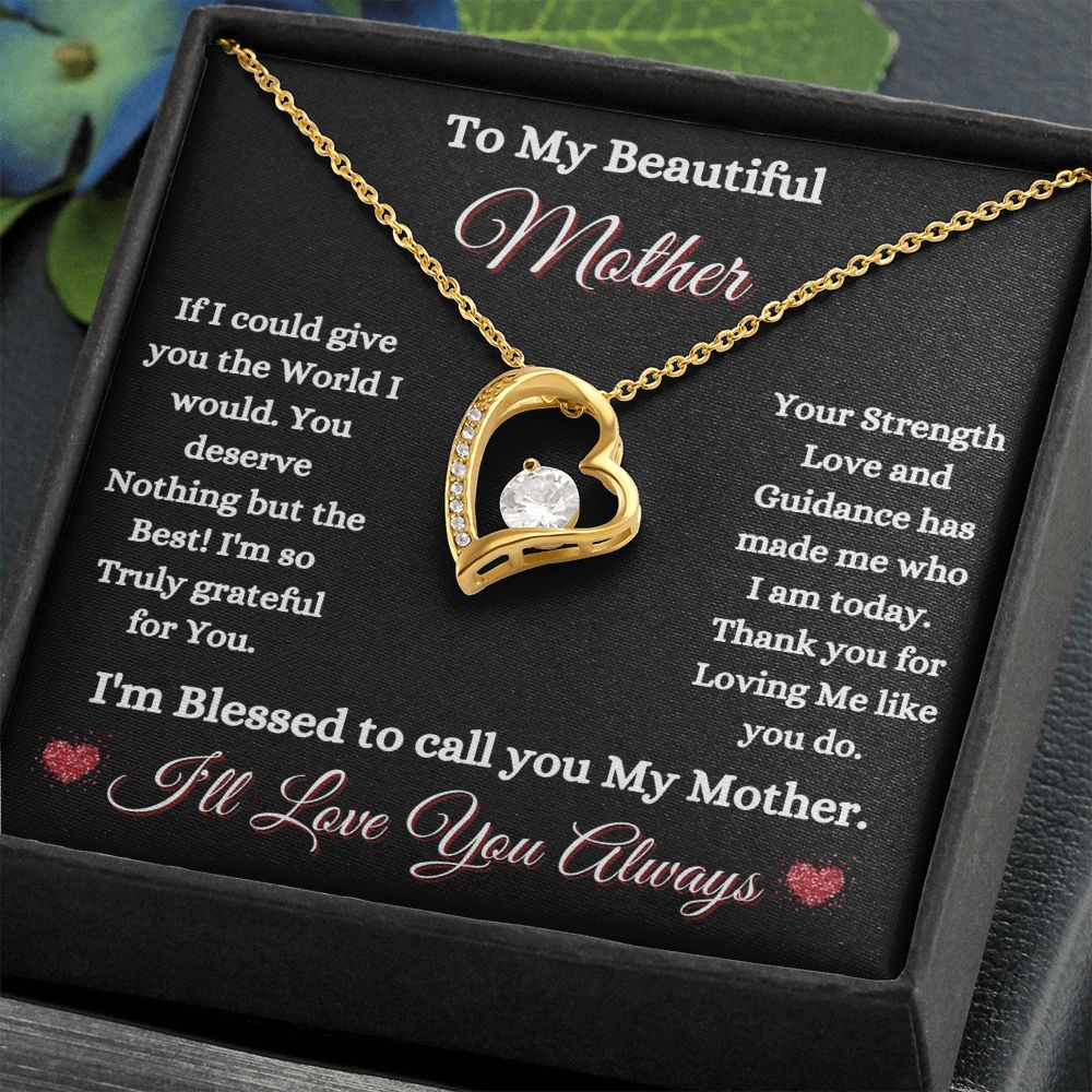 MOTHER - TO MY BEAUTIFUL MOTHER - FOREVER LOVE NECKLACE (BLK)