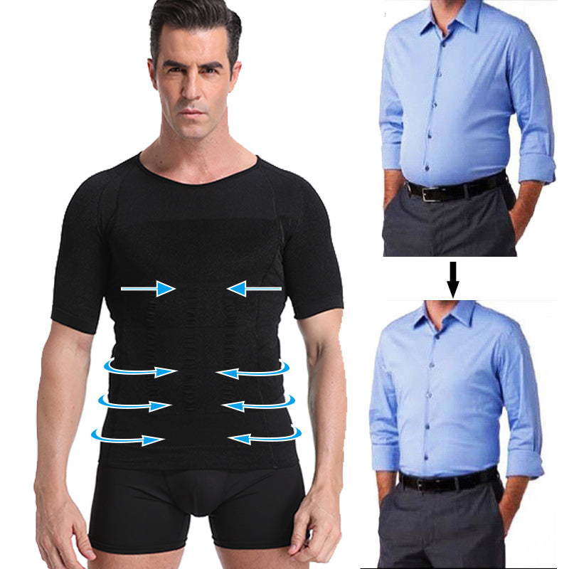 140D Men's Vest Shapewear Men Body Toning T-Shirt Slimming Body Shaper Corrective Posture Belly Control Compression Man Modeling Underwear Corset