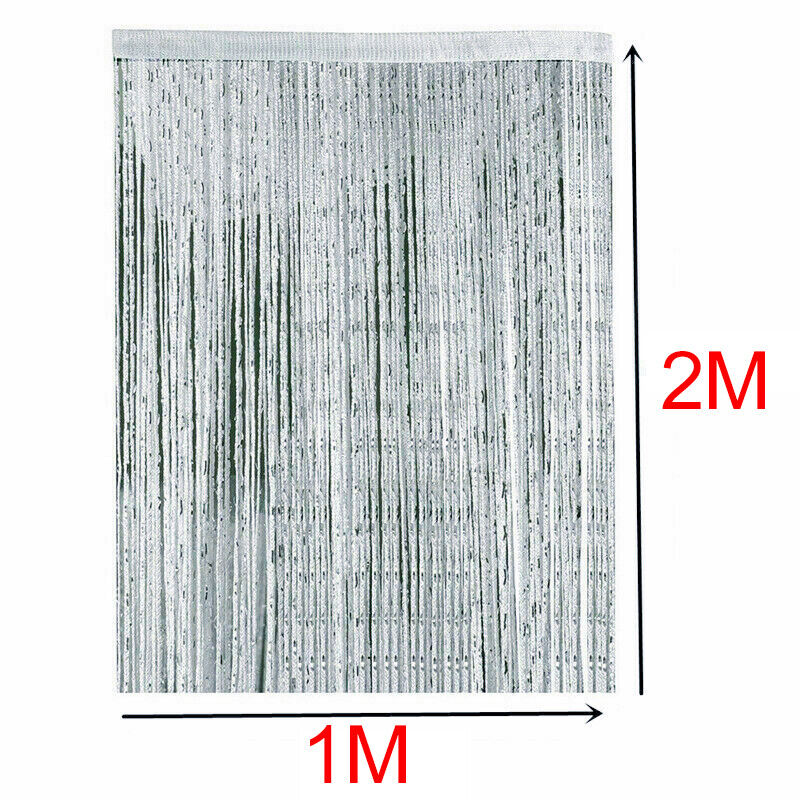 Glitter String Curtain Panels Door Fly Screen Divider Voile Curtains C